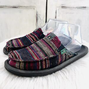 Sanuk Vagabond Southwestern Tribal Hemp Slip on Comfort Shoes - Womens Size 6